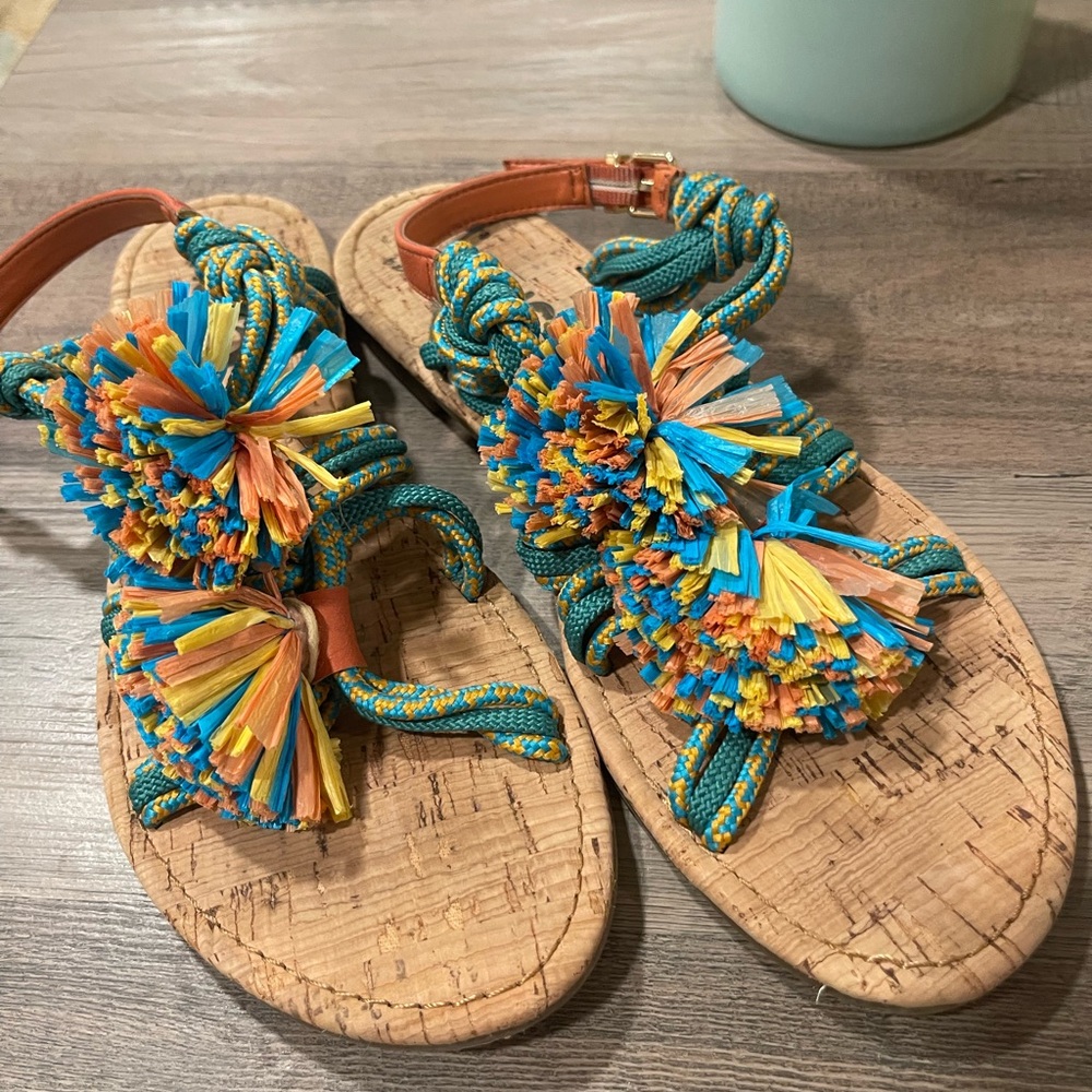 Circus by Sam Edelman Multicolor Pom-Pom Sandals